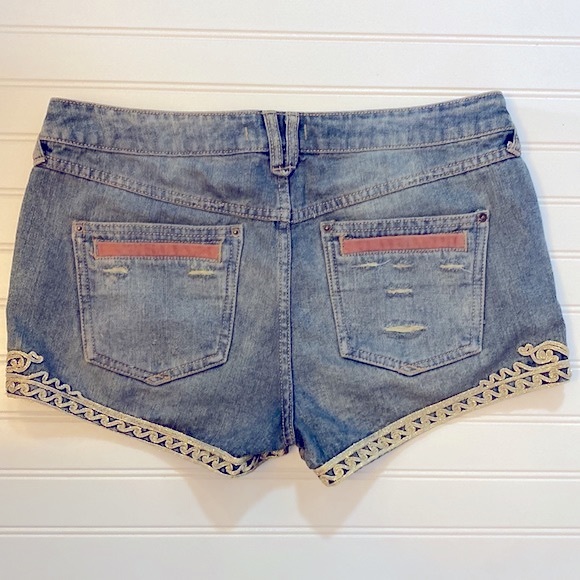 Free People Shorts Majestic Embellished Jean Size 29 Denim - Picture 5 of 9